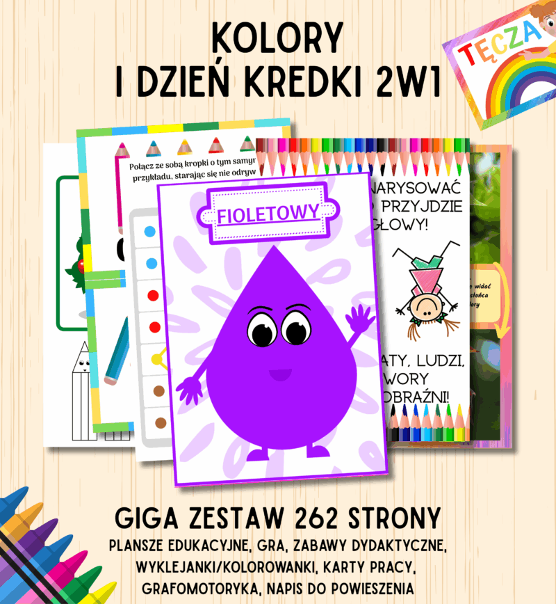 kolory i dzień kredki 2w1